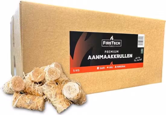 FireTech - Premium Aanmaakkrullen 5 KG - ca. 420 stuks
